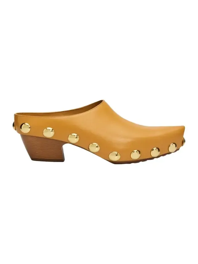30mm Gondola Shiny Natural Leather Clogs