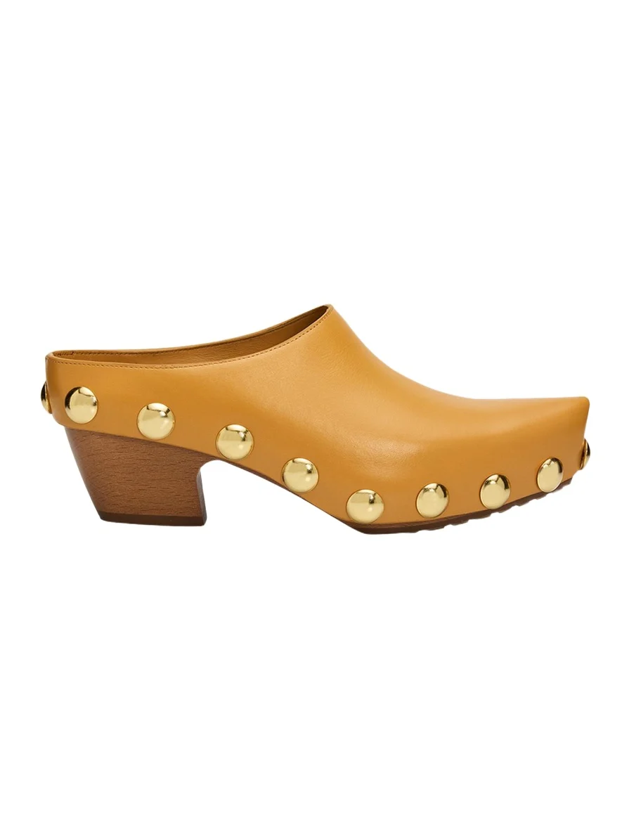 Bottega Veneta 30mm Gondola Shiny Natural Leather Clogs