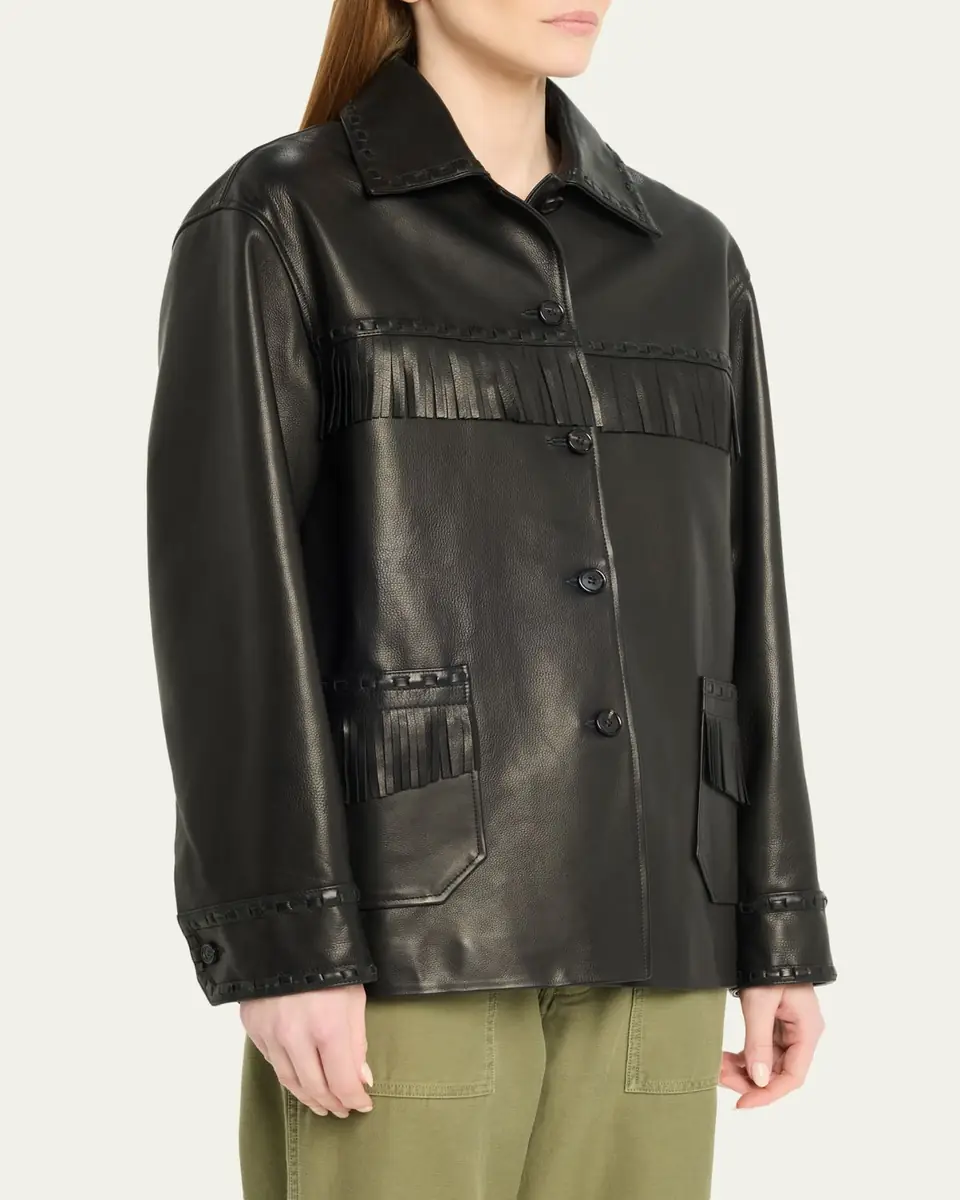 Nili Lotan Gus Fringe Leather Jacket | Thumbnail 4 Nili Lotan Gus Fringe Leather Jacket | Thumbnail 4