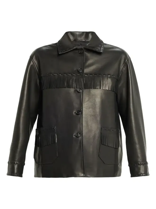 Nili Lotan Gus Fringe Leather Jacket