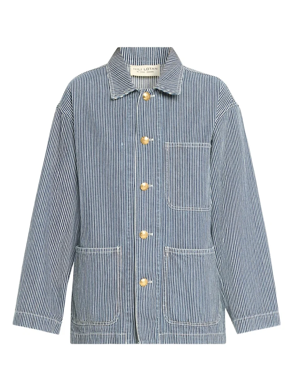 Nili Lotan Franklin Striped Chore Coat