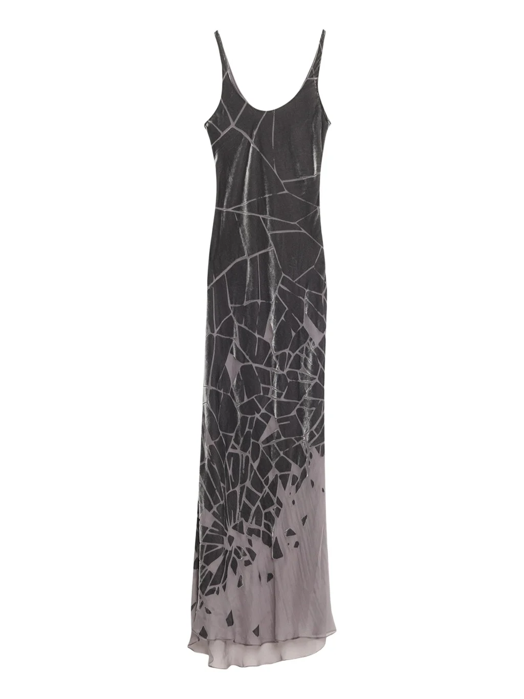 Cracked Velvet Burnout Bias-Cut Maxi Dress Cracked Velvet Burnout Bias-Cut Maxi Dress