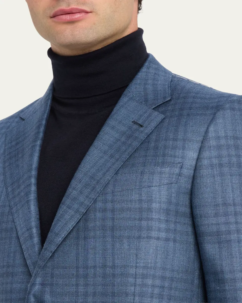 Zegna Men's Plaid Cashmere and Silk Single-Breasted Sport Coat | Thumbnail 5