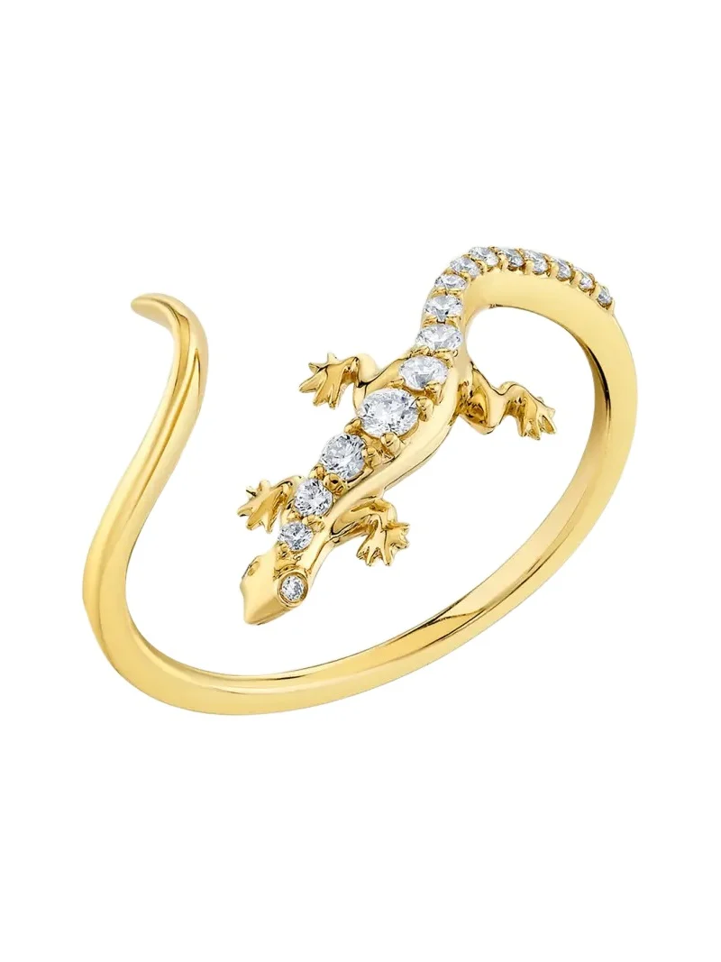 14K Yellow Gold Diamond Lizard Ring 14K Yellow Gold Diamond Lizard Ring