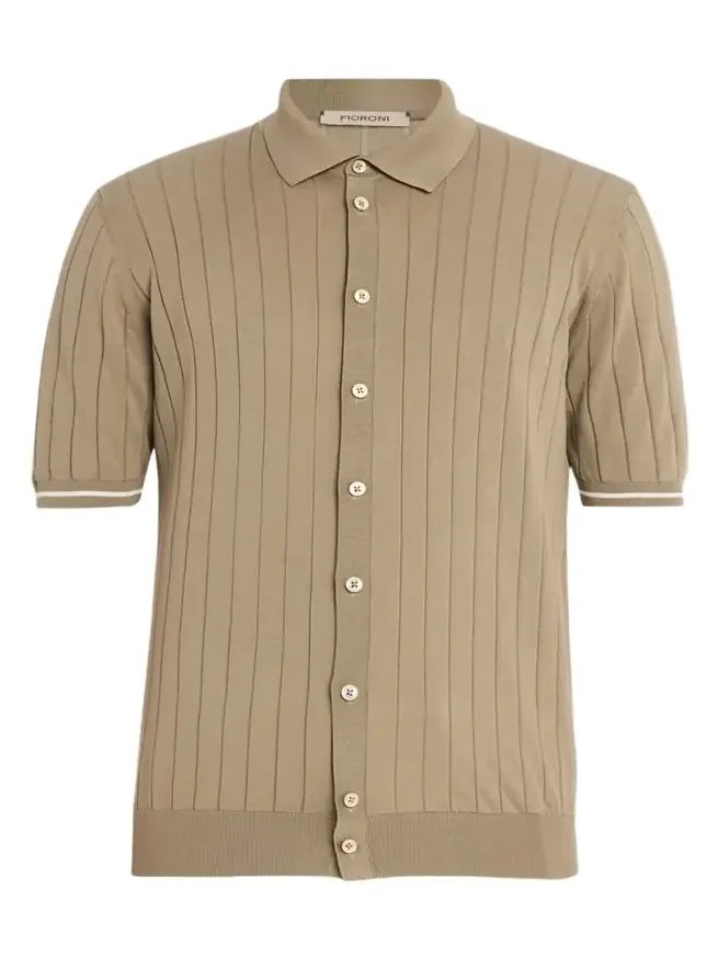 Fioroni Men's Wide Rib Short-Sleeve Button-Down Shirt