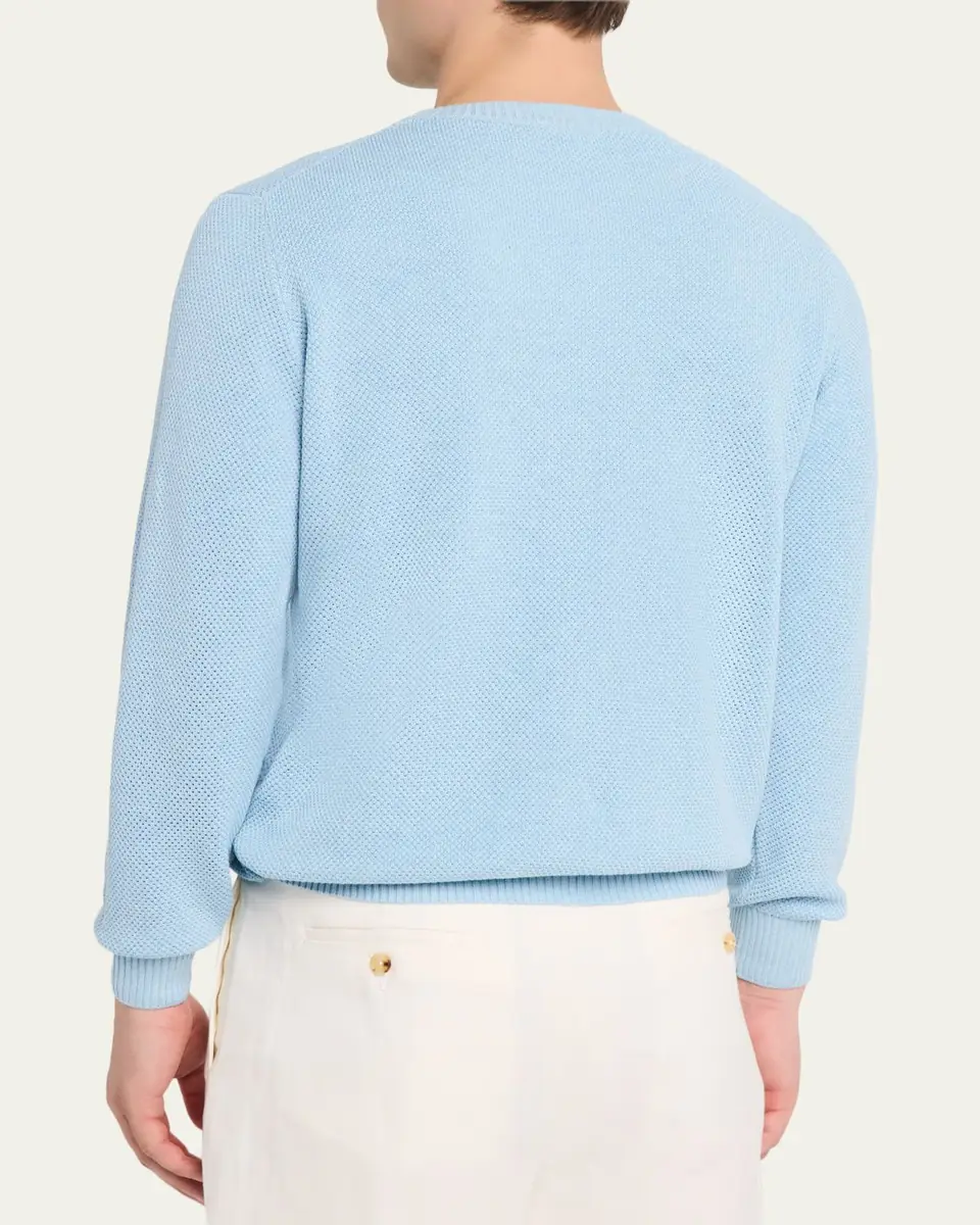 Fioroni Men's Diamond-Knit Silk/Cotton Crewneck Sweater | Thumbnail 3 Fioroni Men's Diamond-Knit Silk/Cotton Crewneck Sweater | Thumbnail 3