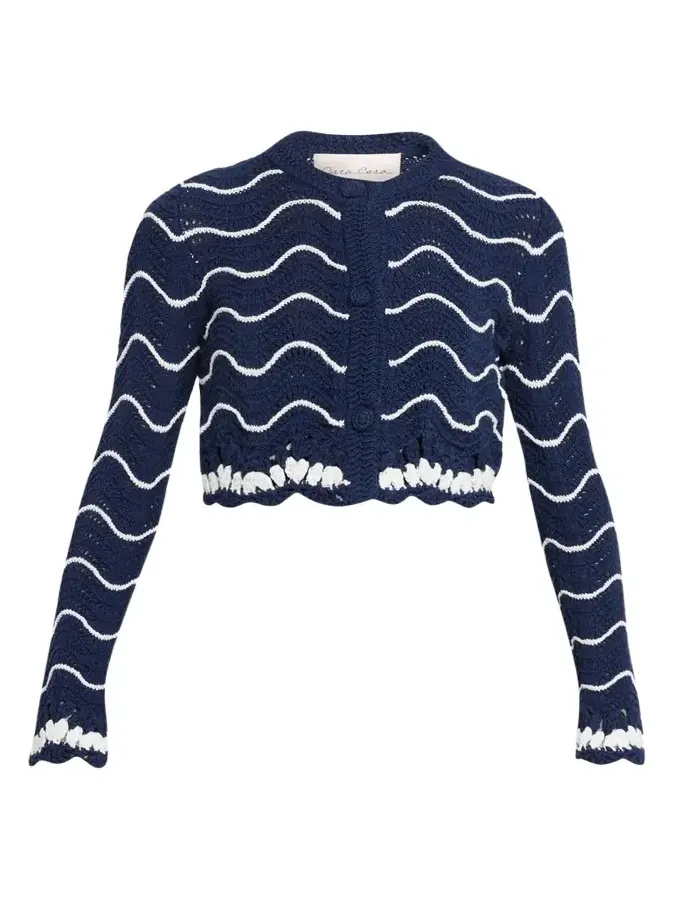 Louise Shrunken Cotton Crochet Cardigan Louise Shrunken Cotton Crochet Cardigan