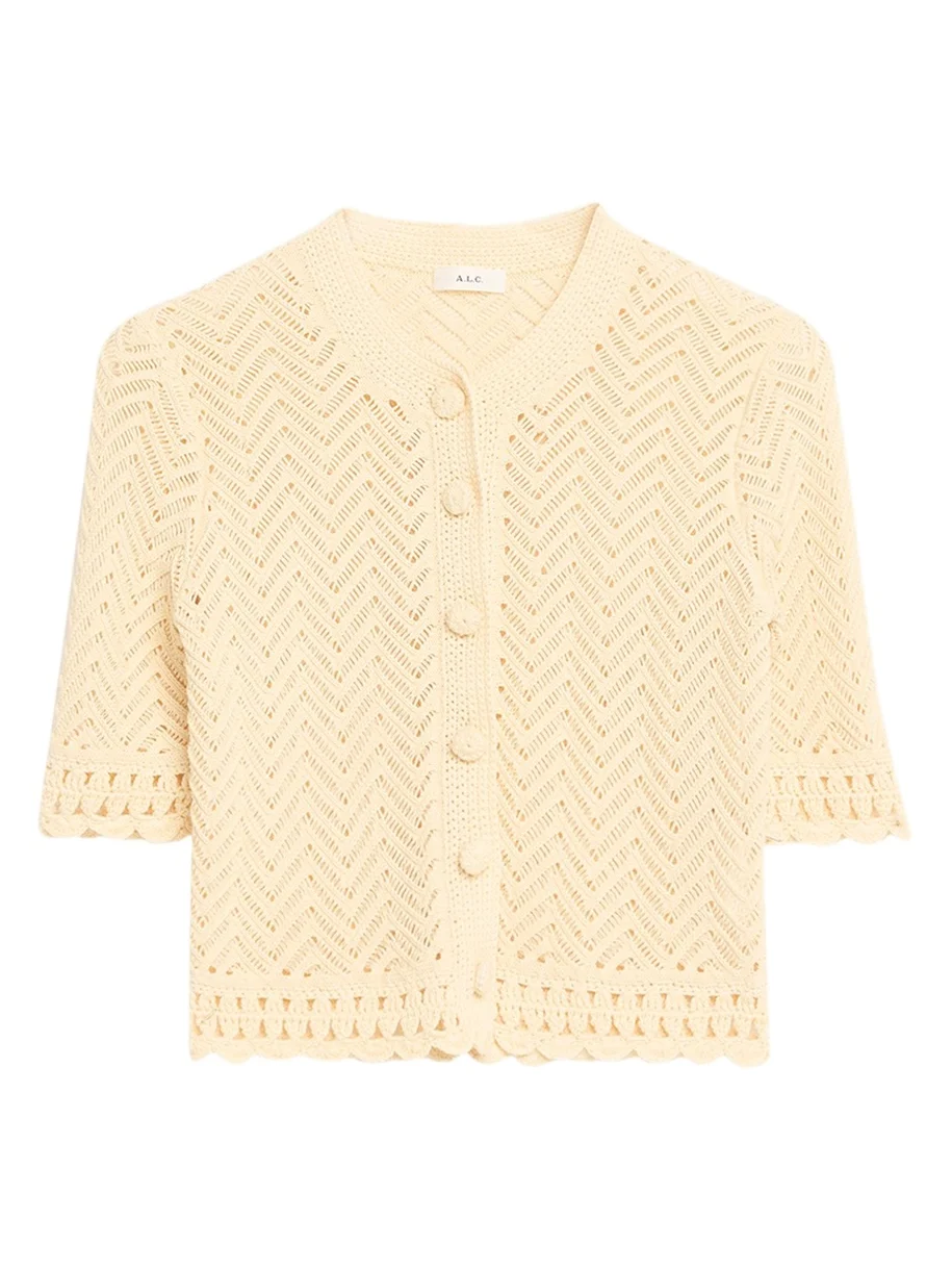 A.L.C. Simon Cropped Open-Knit Cardigan