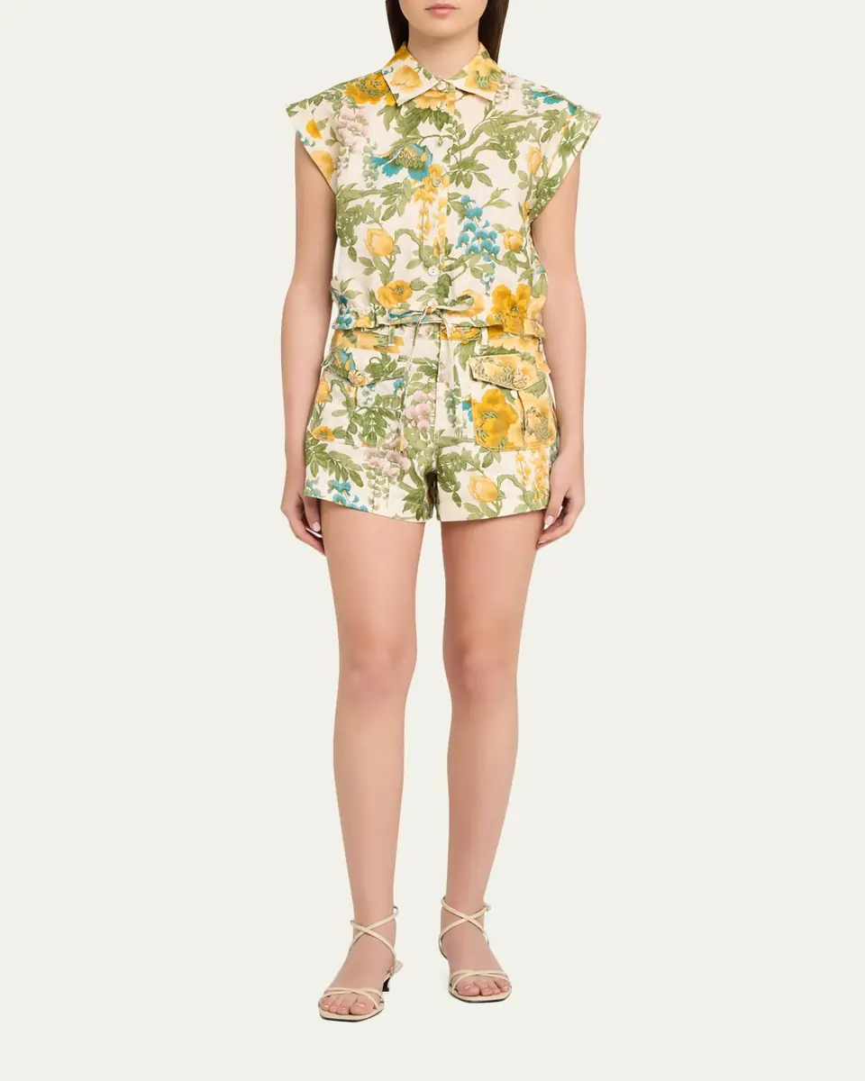Cara Cara Xenia Floral Linen Shorts | Thumbnail 2