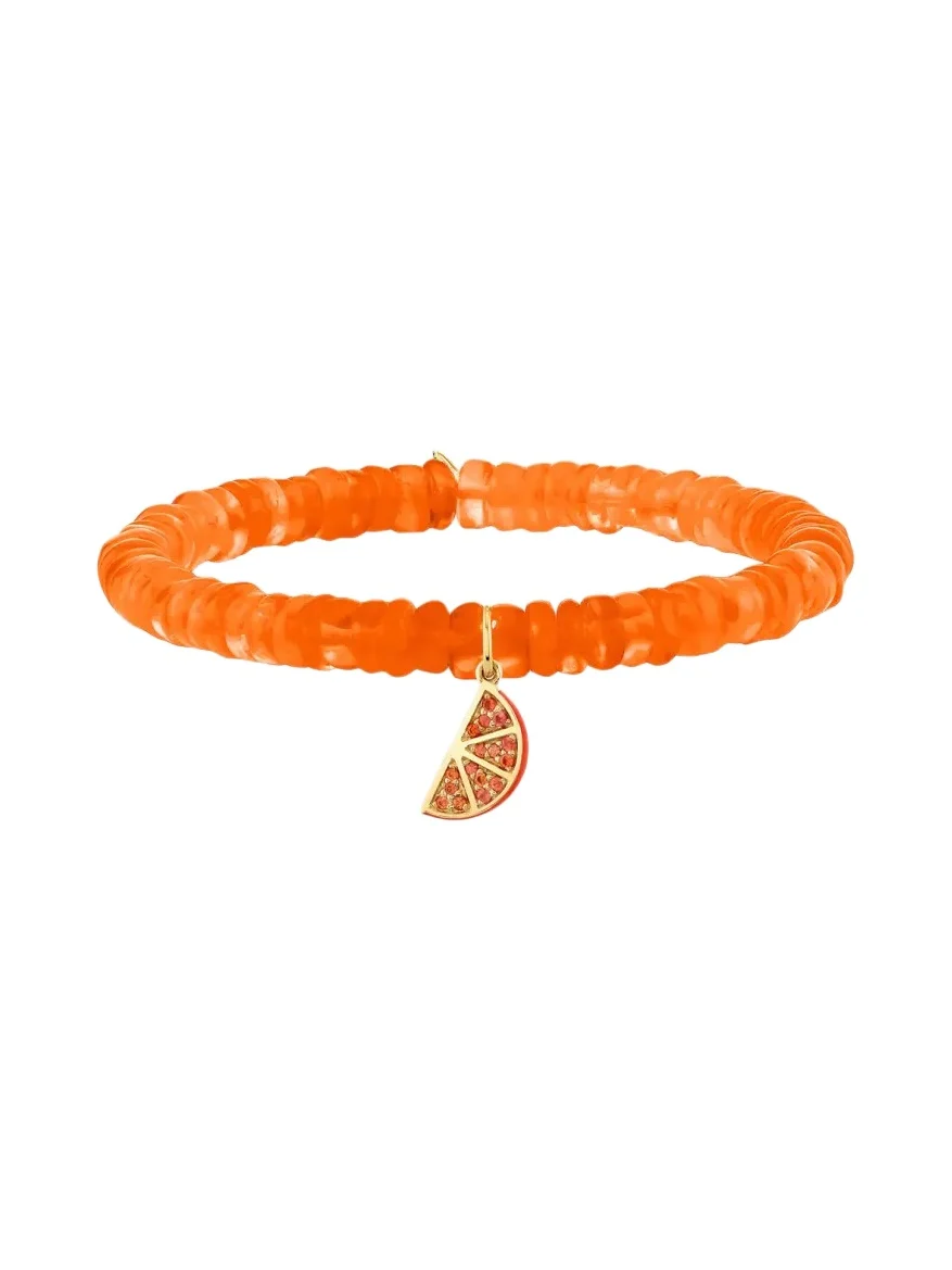 Sydney Evan 14K Orange Slice Charm on Ethiopian Opal Stretch Bracelet
