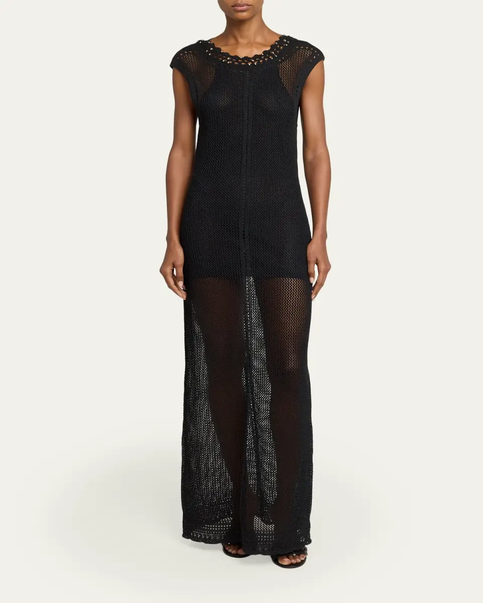 Isabel Marant Metaya Crochet Knit Backless Maxi Dress | Thumbnail 2 Isabel Marant Metaya Crochet Knit Backless Maxi Dress | Thumbnail 2