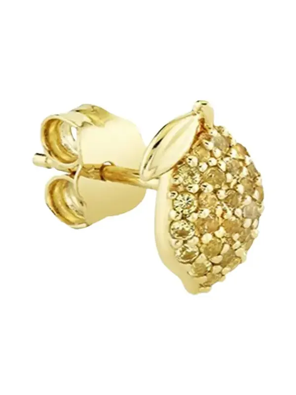 14K Yellow Sapphire Lemon Stud Earring, Single (Right) 14K Yellow Sapphire Lemon Stud Earring, Single (Right)