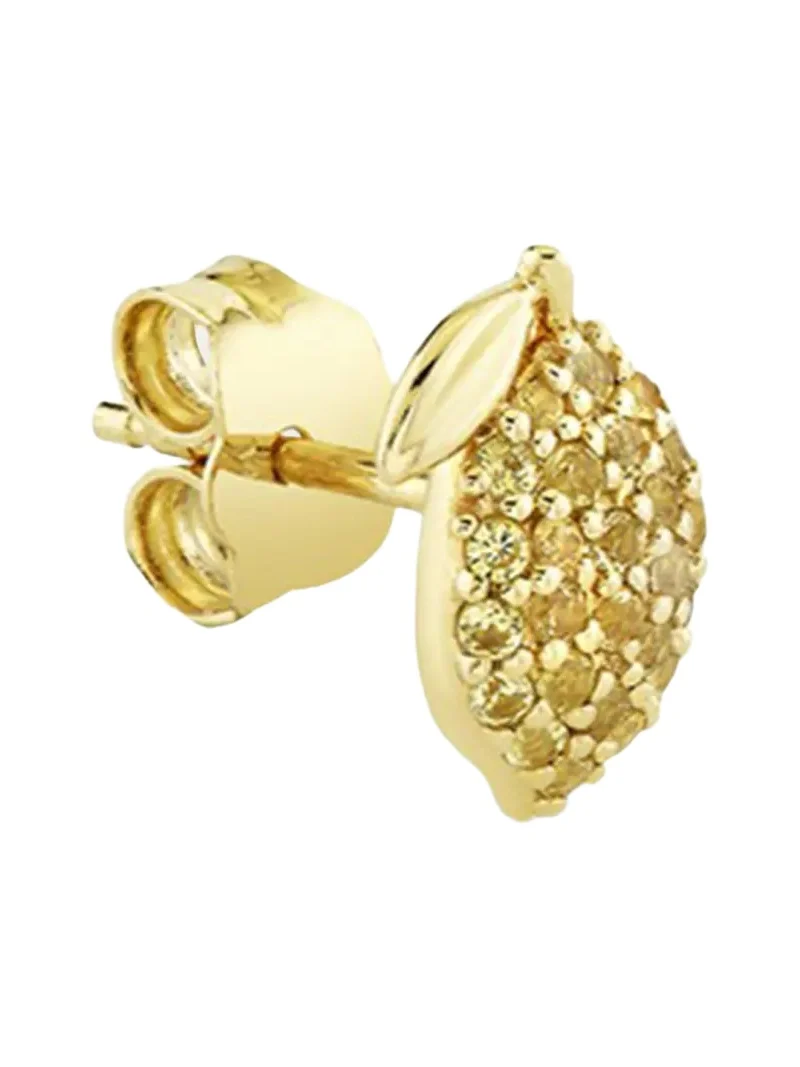 Sydney Evan 14K Yellow Sapphire Lemon Stud Earring, Single (Right)