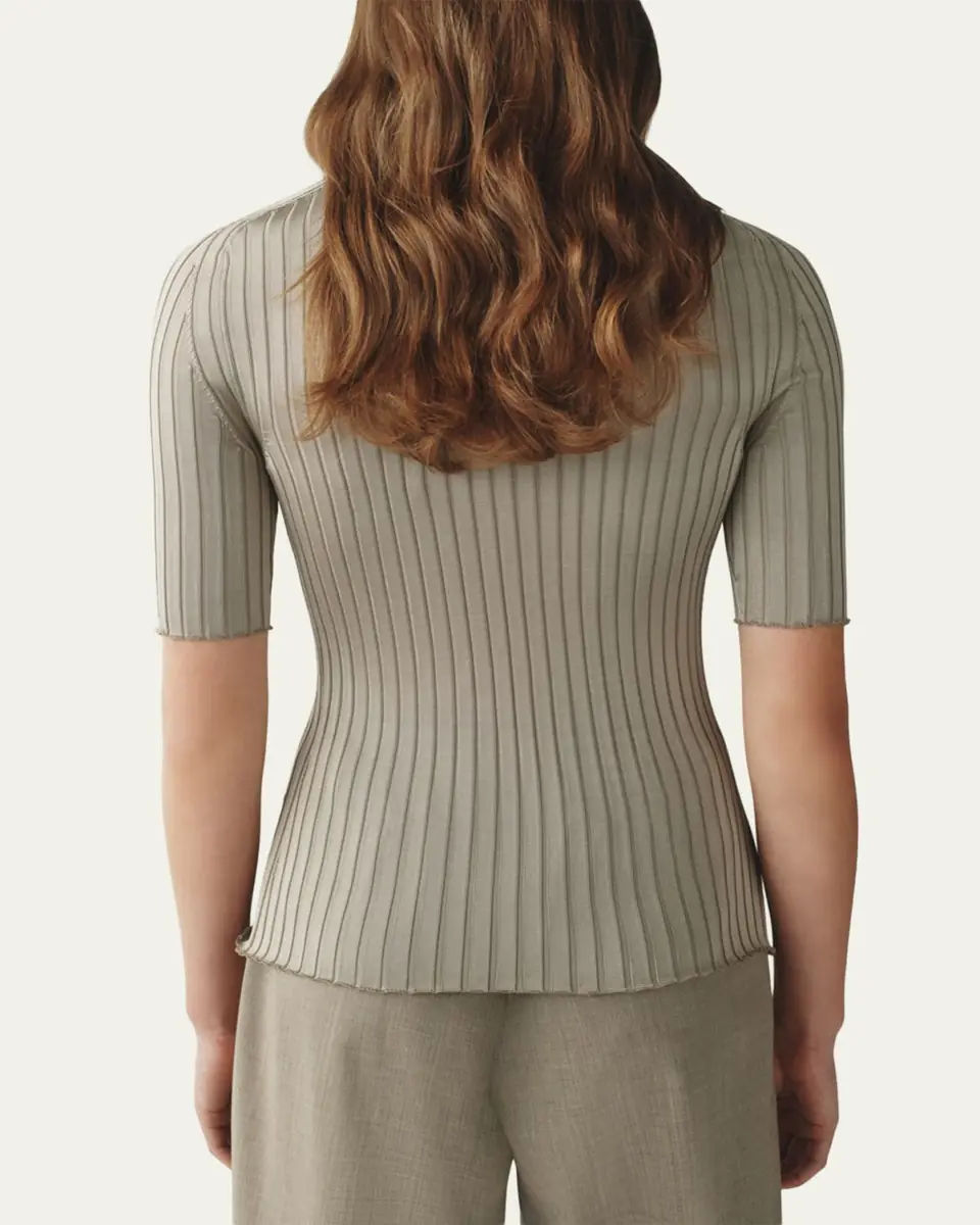 Attersee Ribbed Silk T-Shirt | Thumbnail 2 Attersee Ribbed Silk T-Shirt | Thumbnail 2