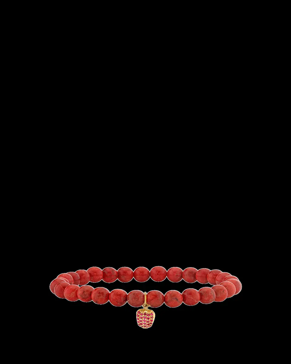 Sydney Evan 14K Ruby Bell Pepper on Red Coral Stretch Bracelet | Thumbnail 2 Sydney Evan 14K Ruby Bell Pepper on Red Coral Stretch Bracelet | Thumbnail 2