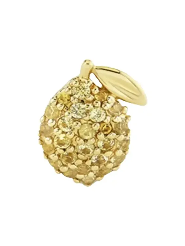 14K Yellow Sapphire Lemon Stud Earring, Single (Left) 14K Yellow Sapphire Lemon Stud Earring, Single (Left)