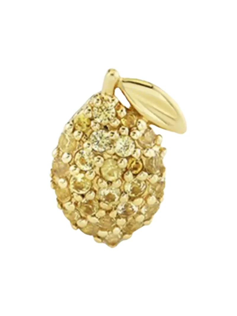 Sydney Evan 14K Yellow Sapphire Lemon Stud Earring, Single (Left)
