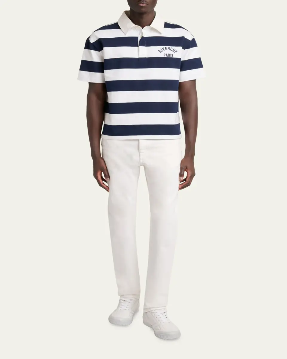 Givenchy Men's White Denim Straight-Leg Five-Pocket Pants | Thumbnail 2