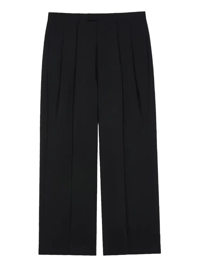 Givenchy Men's Double Pleated Wide-Leg Trousers