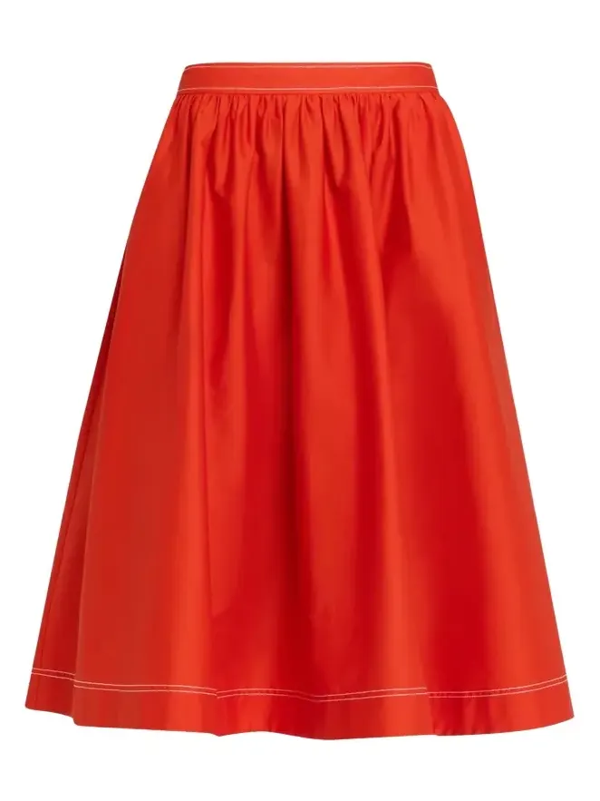 Stretch Cotton Midi Skirt Stretch Cotton Midi Skirt