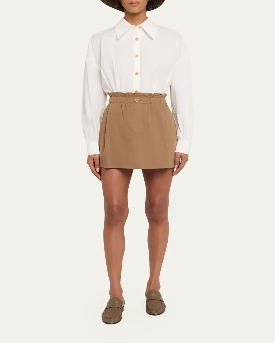 Vince Mid-Rise Cotton Mini Skirt | Thumbnail 2 Vince Mid-Rise Cotton Mini Skirt | Thumbnail 2