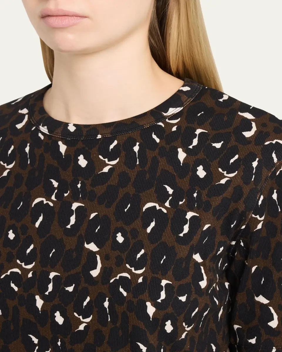 MAJESTIC FILATURES Animal-Print Organic Cotton Rib T-Shirt | Thumbnail 5 MAJESTIC FILATURES Animal-Print Organic Cotton Rib T-Shirt | Thumbnail 5