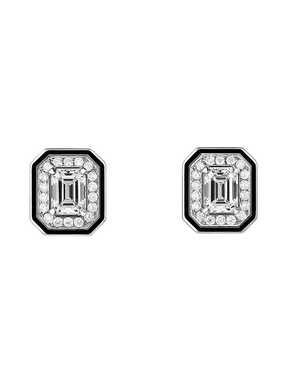 Vendome Lisere 18K White Gold Emerald Cut Diamond Stud Earrings Vendome Lisere 18K White Gold Emerald Cut Diamond Stud Earrings