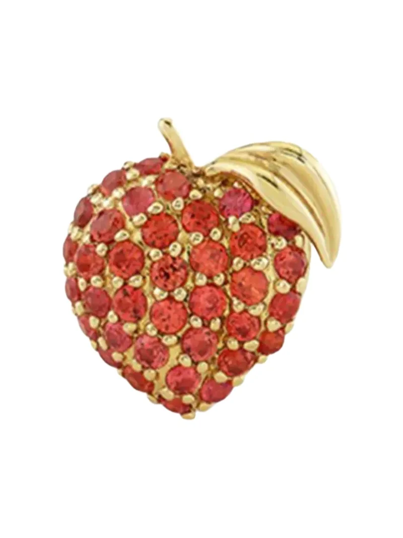 Sydney Evan 14K Orange Sapphire Peach Stud Earring, Single (Left)