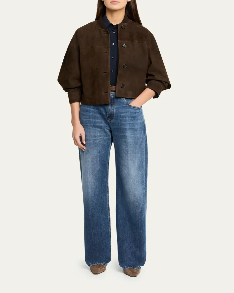 Brunello Cucinelli Chiffon Raglan Sleeve Button-Down Shirt | Thumbnail 2