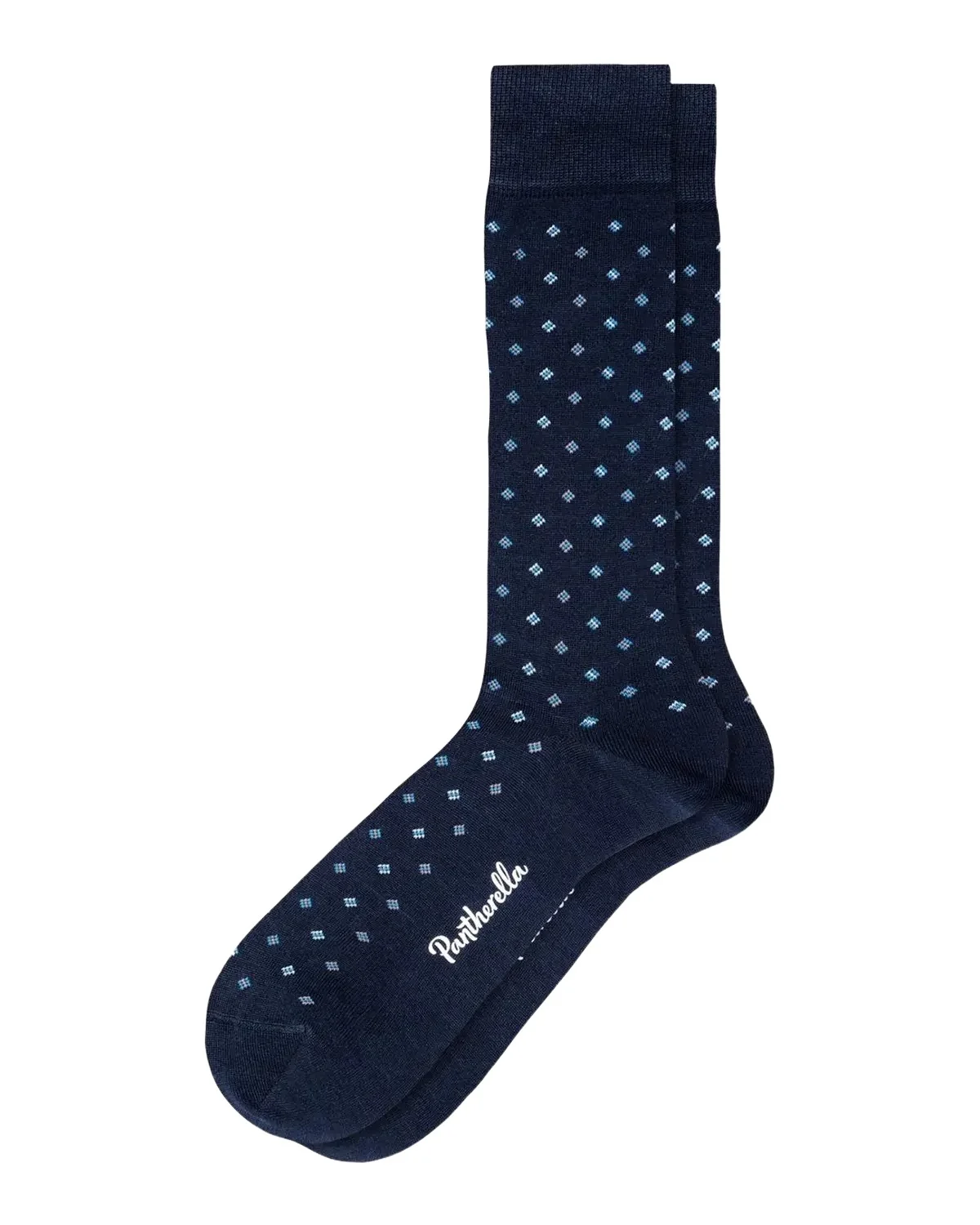 Pantherella Men's Wallace Neat Mini-Box Cotton Calf-Length Dress Socks