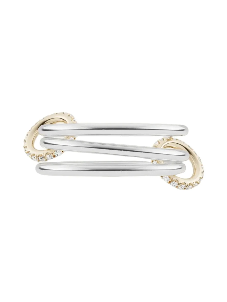 Solarium Silver and 18K Gold Pave Diamond Ring Solarium Silver and 18K Gold Pave Diamond Ring