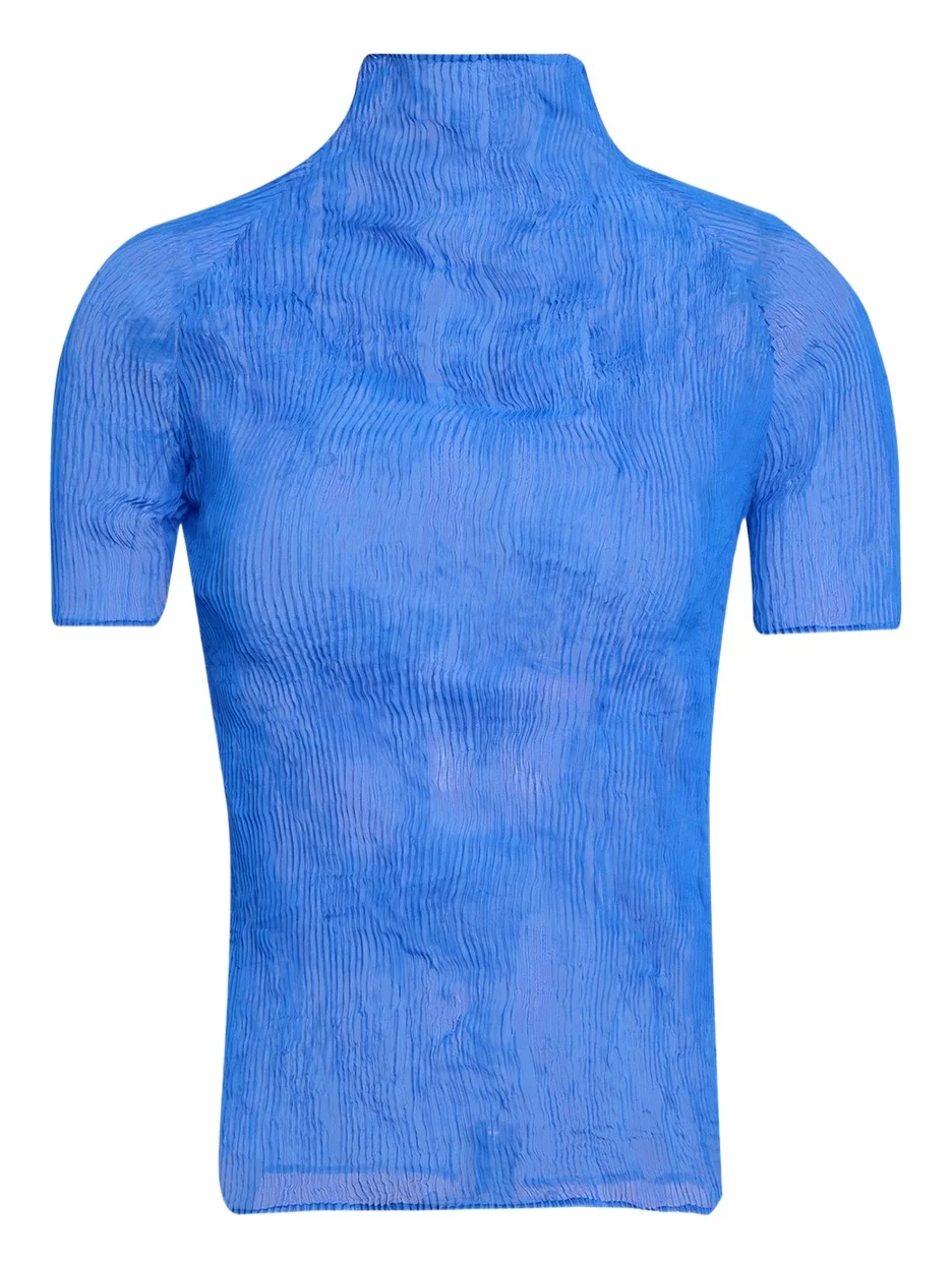 Twisted Chiffon Plisse Mock-Neck Top Twisted Chiffon Plisse Mock-Neck Top
