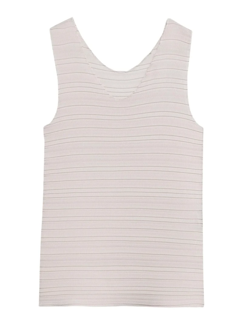 Issey Miyake Jiggly Pleated Plisse Tank Top