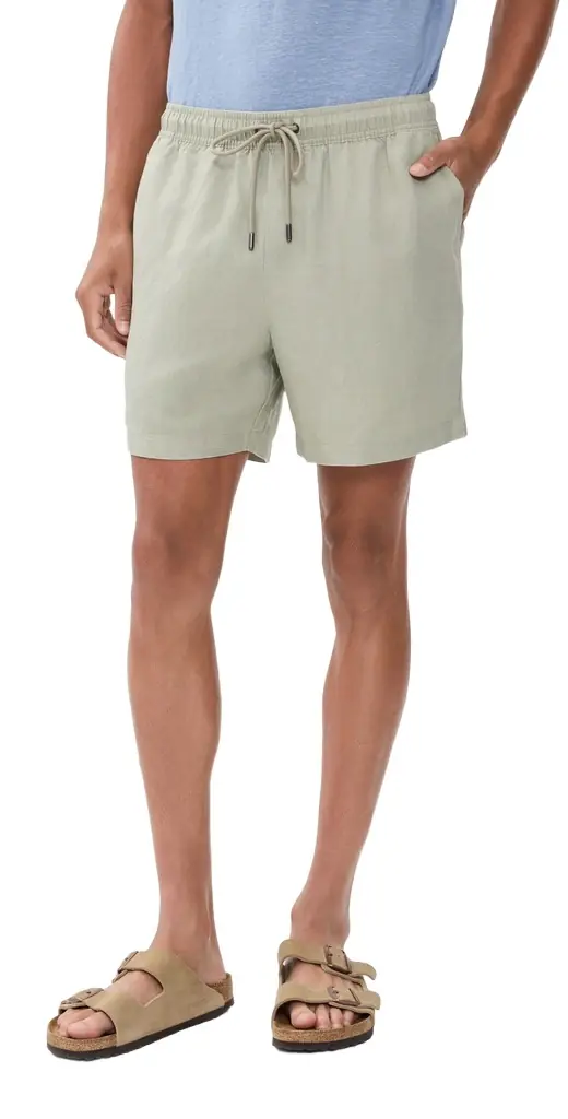 Onia Air Linen Pull-On Shorts 6 Elm | Image 1 Onia Air Linen Pull-On Shorts 6 Elm | Image 1
