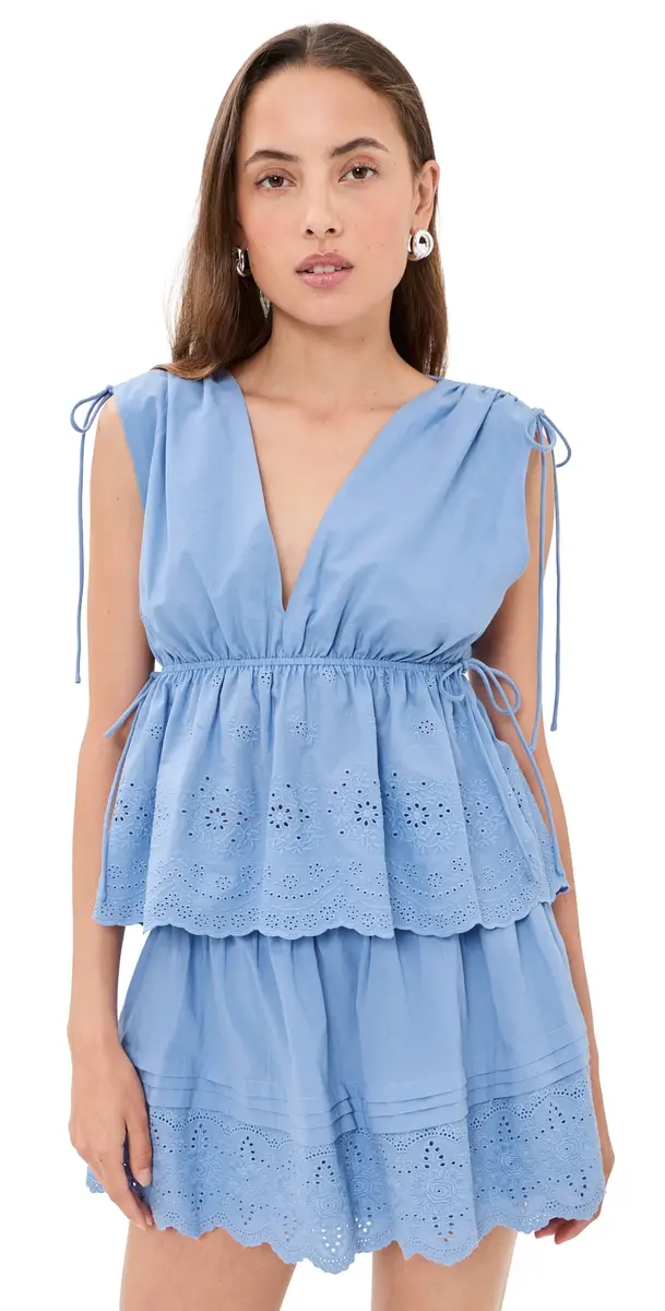 Wayf Goldie Top Chambray | Image 1 Wayf Goldie Top Chambray | Image 1