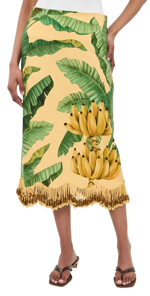 Farm Rio Banana Leaves Maxi Skirt