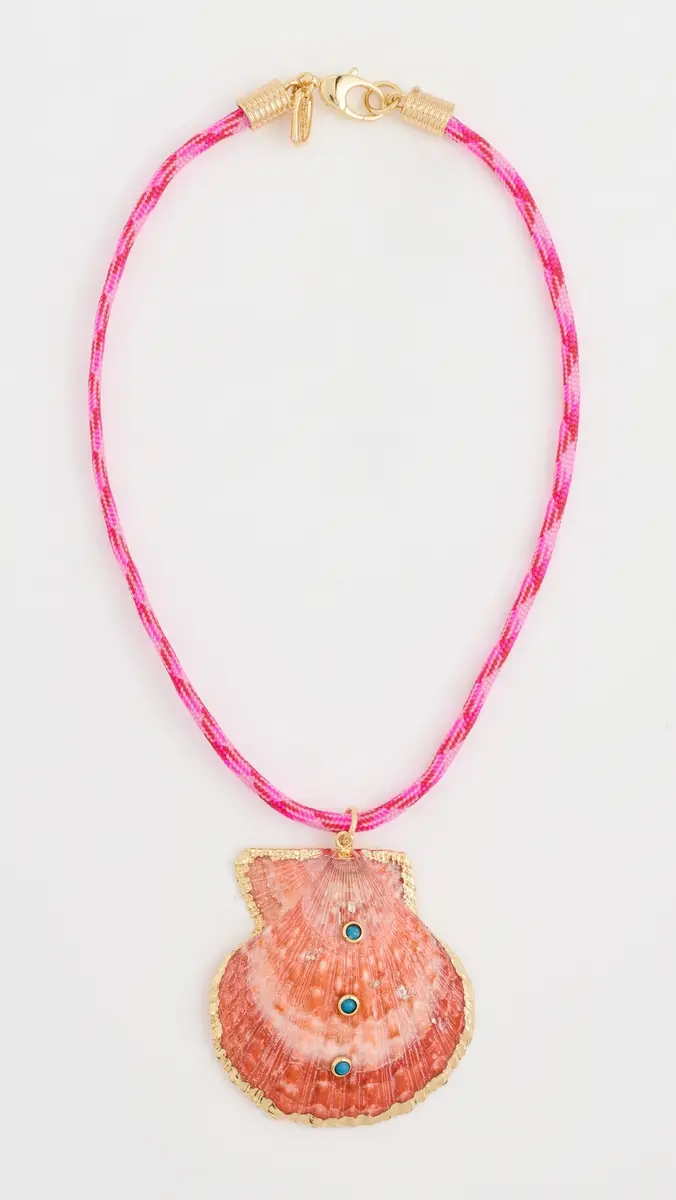 Logan Tay Dark Pink Rope Seashell Necklace | Thumbnail 2 Logan Tay Dark Pink Rope Seashell Necklace | Thumbnail 2