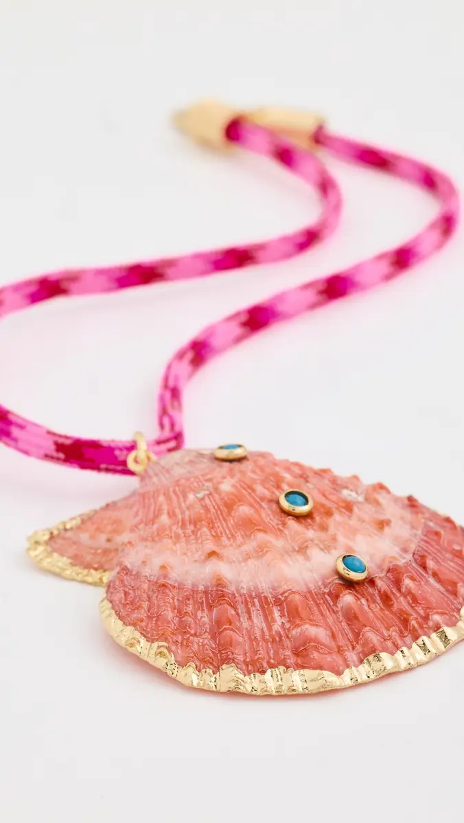 Logan Tay Dark Pink Rope Seashell Necklace | Thumbnail 4 Logan Tay Dark Pink Rope Seashell Necklace | Thumbnail 4