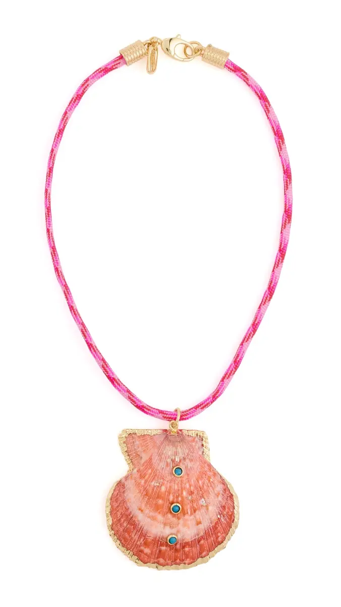 Logan Tay Dark Pink Rope Seashell Necklace | Thumbnail 5 Logan Tay Dark Pink Rope Seashell Necklace | Thumbnail 5