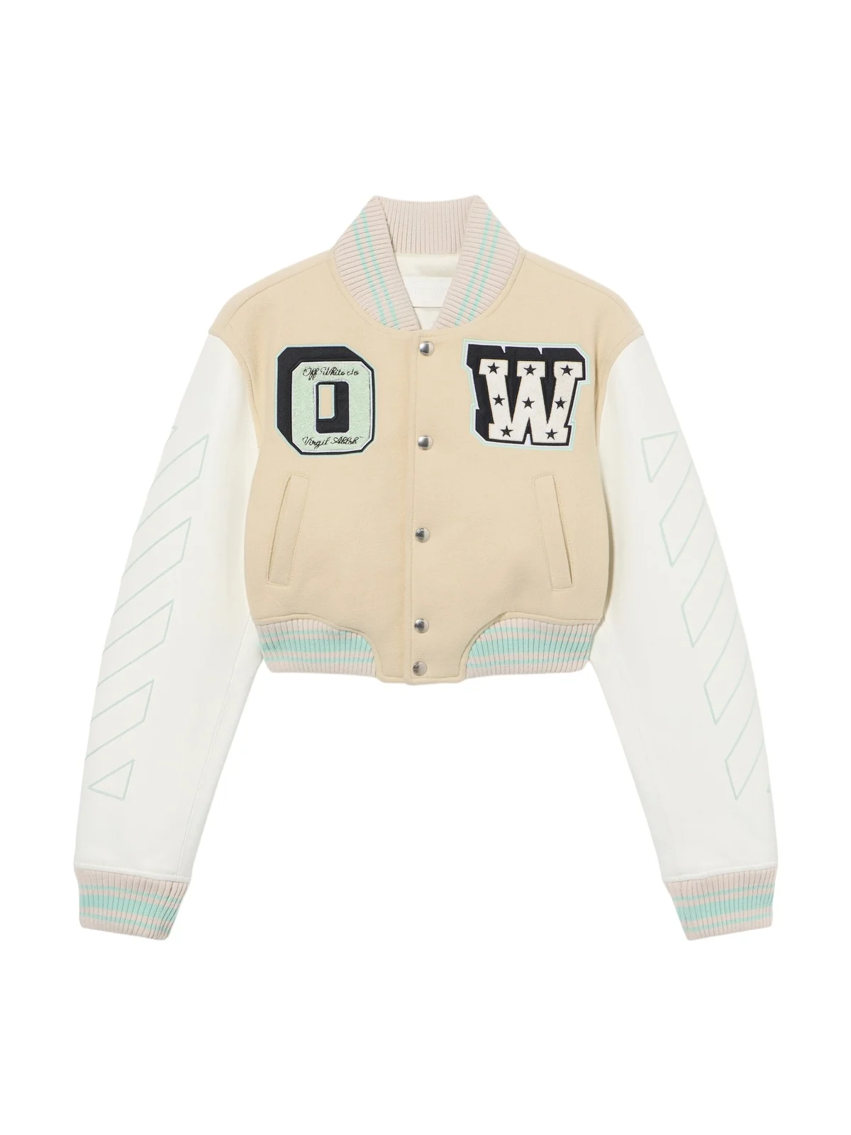Off-White Graffiti Crop Varsity Jacket
