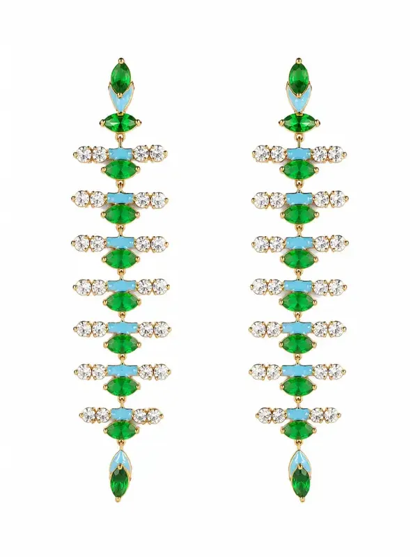 3.62ct Diamond Emerald 18K Gold Dangle Drop Earrings 3.62ct Diamond Emerald 18K Gold Dangle Drop Earrings