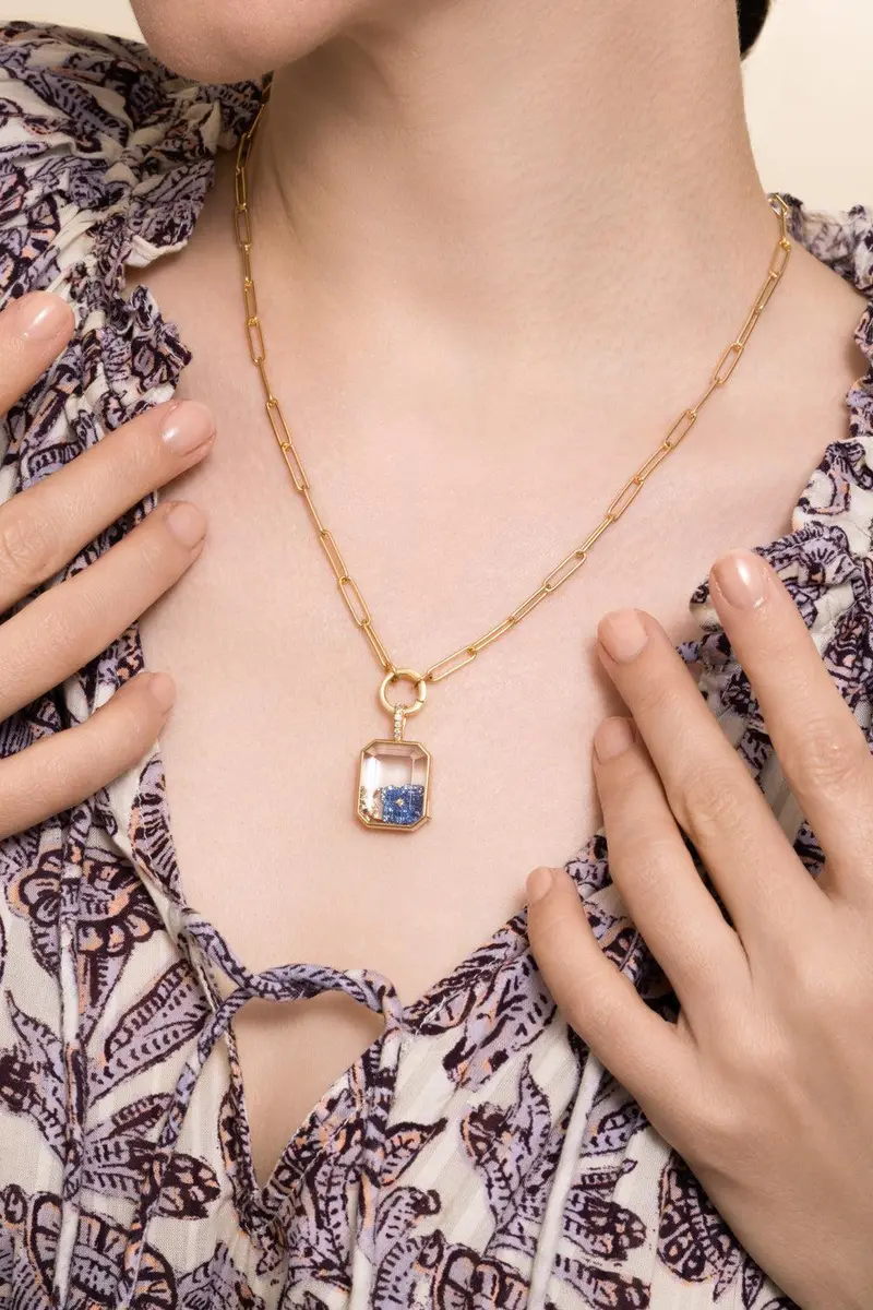 LOQUET Diamond Baguette Paperclip Necklace | Thumbnail 2