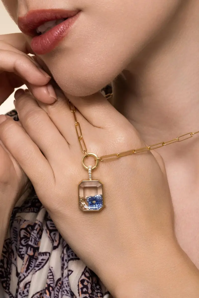LOQUET Diamond Baguette Paperclip Necklace | Thumbnail 3
