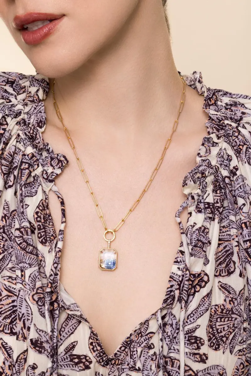 LOQUET Diamond Baguette Paperclip Necklace | Thumbnail 4