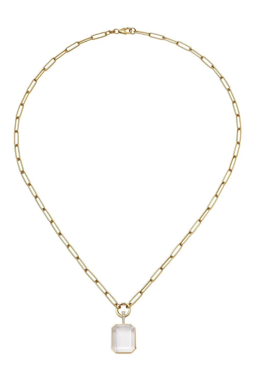 Diamond Baguette Paperclip Necklace Diamond Baguette Paperclip Necklace