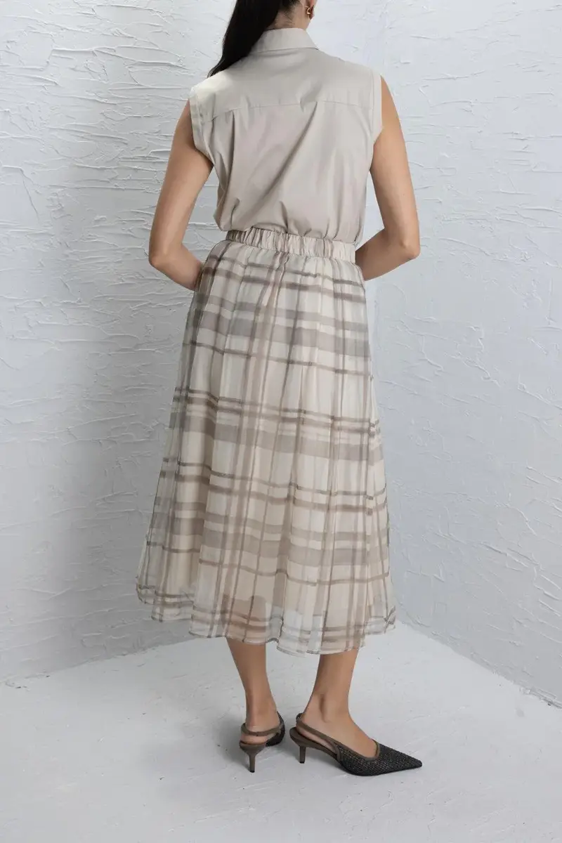 Brunello Cucinelli Monili Trim Sleeveless Top - Stoney Ground | Thumbnail 4 Brunello Cucinelli Monili Trim Sleeveless Top - Stoney Ground | Thumbnail 4