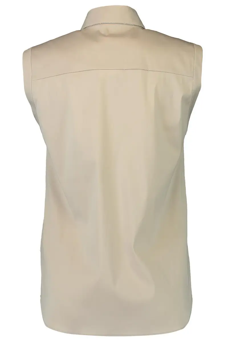 Brunello Cucinelli Monili Trim Sleeveless Top - Stoney Ground | Thumbnail 5 Brunello Cucinelli Monili Trim Sleeveless Top - Stoney Ground | Thumbnail 5