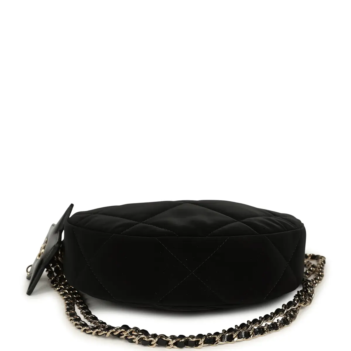 Chanel Chanel Coco Neige Clutch with Chain Black Velvet-Effect Nylon and Black Shiny Crumpled Calfskin Light Gold Hardware | Thumbnail 6