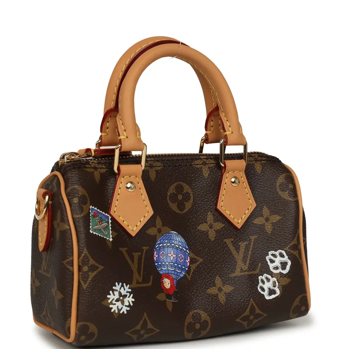 Louis Vuitton Louis Vuitton "Vivienne" Nano Speedy Bag Brown Monogram Snowy Pearl Gold Hardware | Thumbnail 2 Louis Vuitton Louis Vuitton "Vivienne" Nano Speedy Bag Brown Monogram Snowy Pearl Gold Hardware | Thumbnail 2