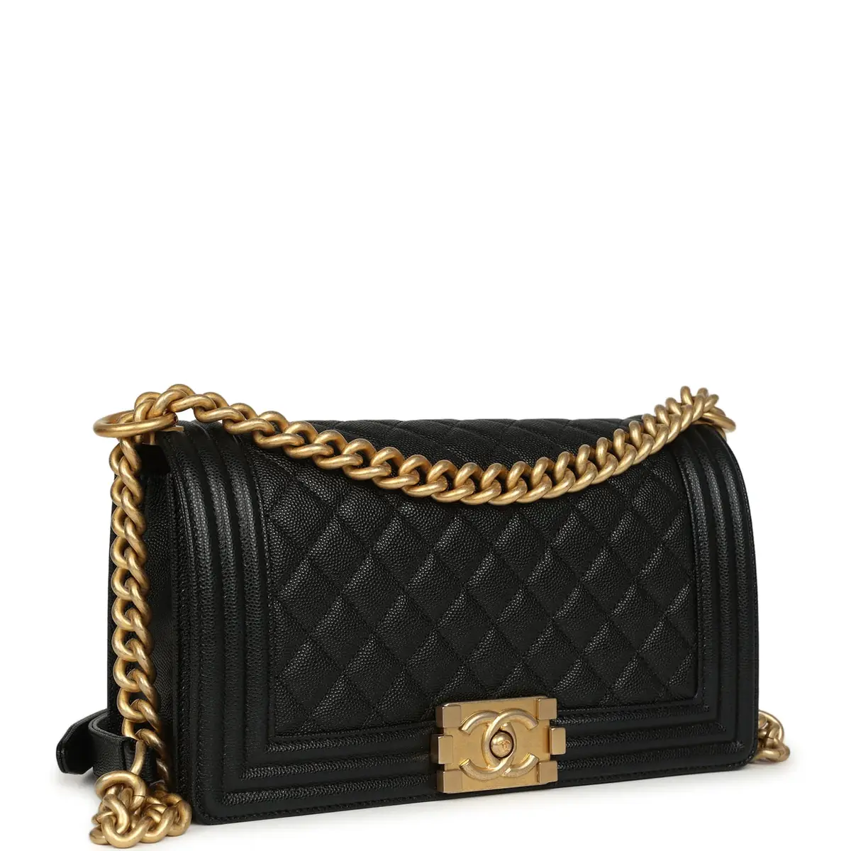 Chanel waiting for zero auth. Chanel Medium Boy Bag Black Shiny Caviar Antique Gold Hardware | Thumbnail 2 Chanel waiting for zero auth. Chanel Medium Boy Bag Black Shiny Caviar Antique Gold Hardware | Thumbnail 2